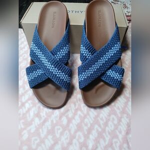 Rothy's Blue and Brown Sandals